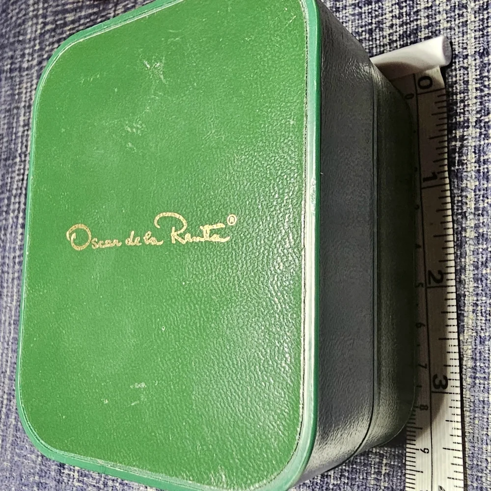 Oscar de la Renta green luxury watch box, formal, mad Men, vintage